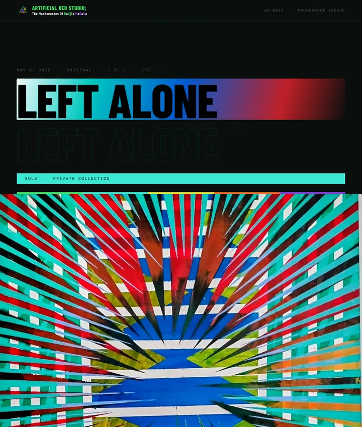 Opening of the earlier Left Alone collector page.