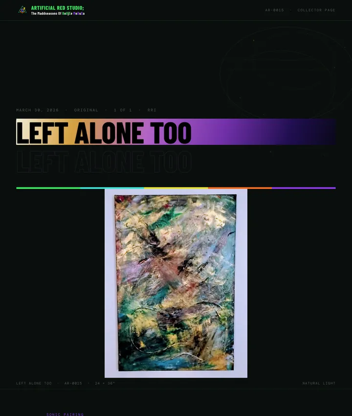 Opening of the earlier Left Alone Too collector page.