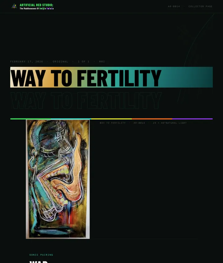 Opening of the earlier Way to Fertility collector page.